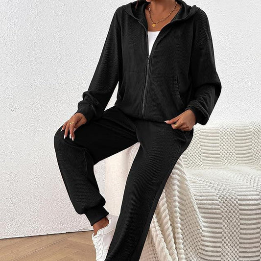Damen Sportlich Casual Set Hoodie Jogginghose - IdealeKleiden