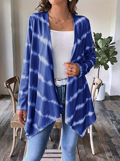 Lange Cardigan Offene Vorderseite Batik Muster Frauen - IdealeKleiden