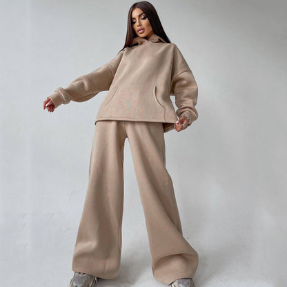 Damen Casual Oversized Hoodie Set mit weiten Hosen