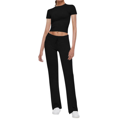 Damen Sport Set Crop Top und Jogger Hosen