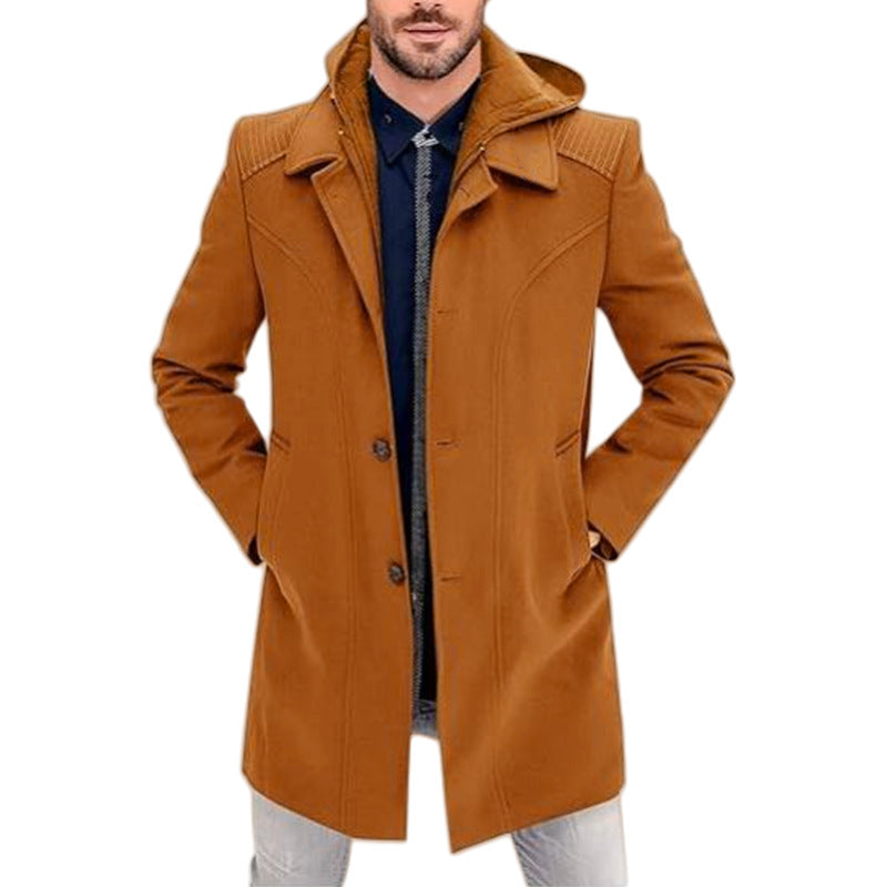 Herren Wintermantel Elegant Schwarz Modern