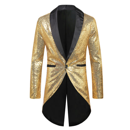 Herren Anzugblazer Glitzer Effekt Elegant Schalkragen