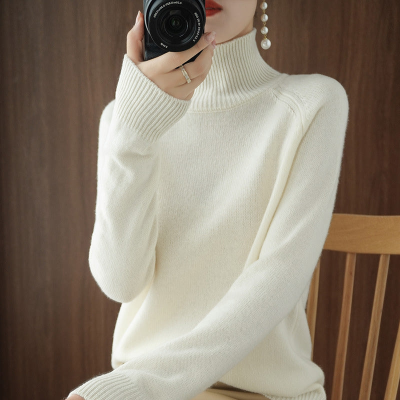 Modischer Rollkragen Sweater Damen - IdealeKleiden