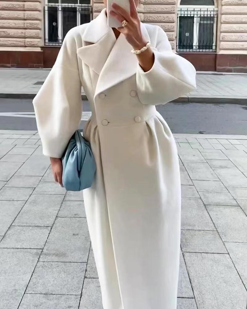 Damen Wintermantel Doppelreihig Elegant - IdealeKleiden
