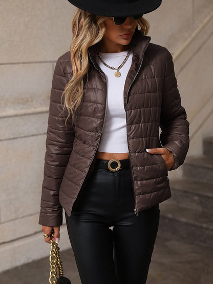 Frauen Steppjacke Slim Fit Baumwolle