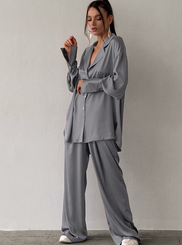 Damen Loungewear Set mit Weitem Hosenstil