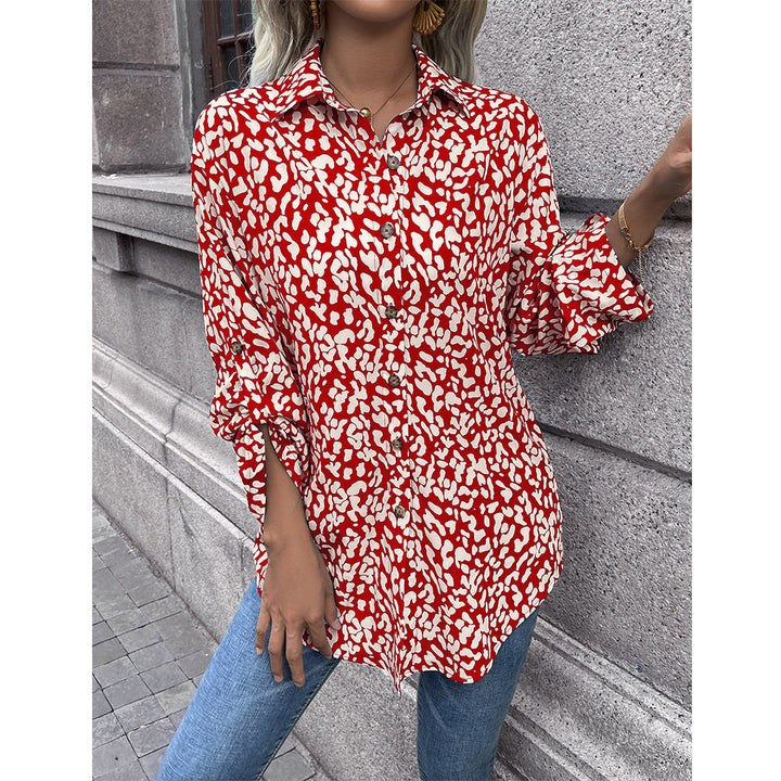 Damenbluse Leicht Animal-Print Komfort-Schnitt