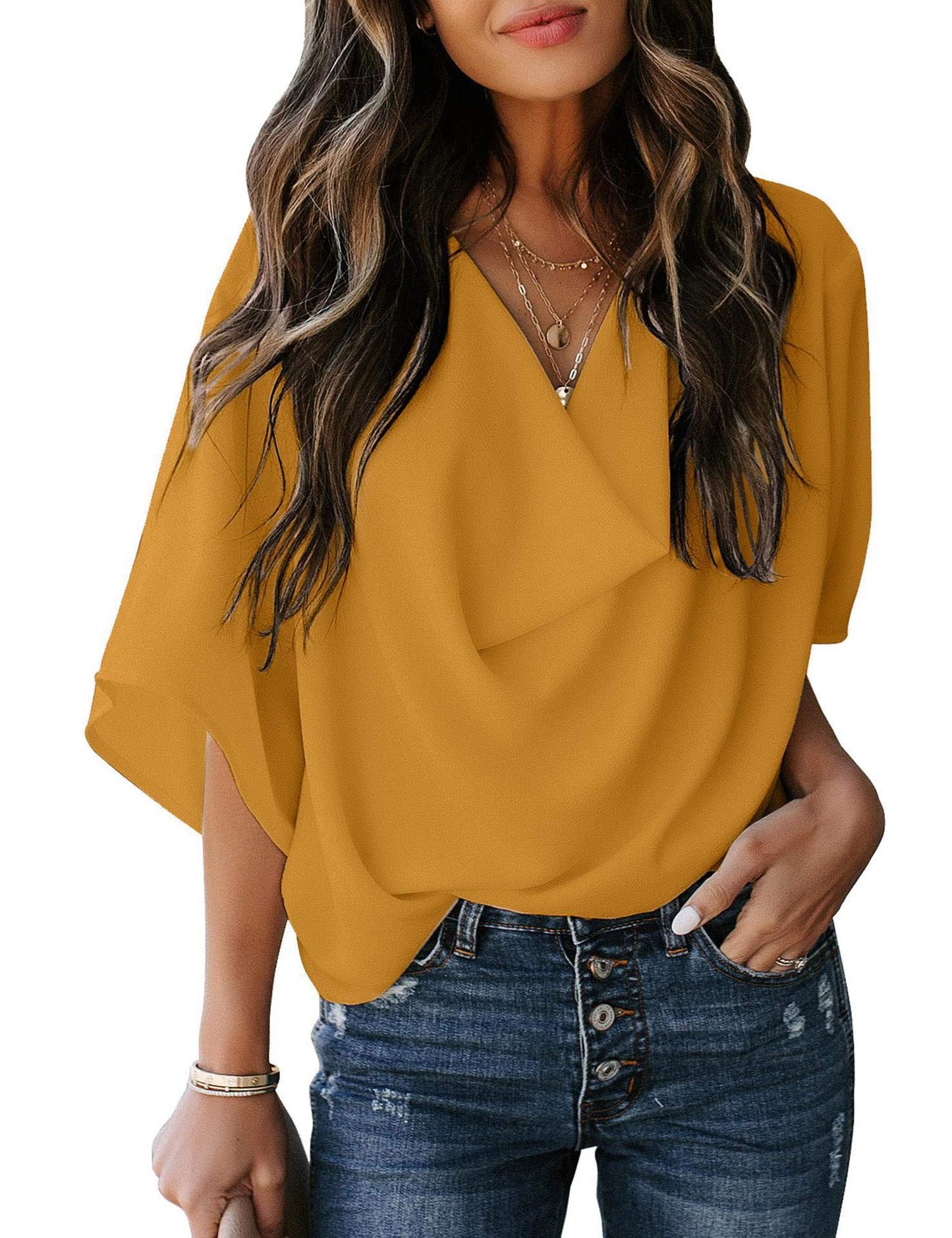 Damen Bluse Elegant Lässig Schnitt Trendy Kleidung
