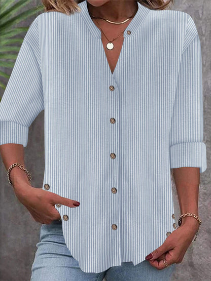 Damen Bluse Streifenmuster Elegantes Design