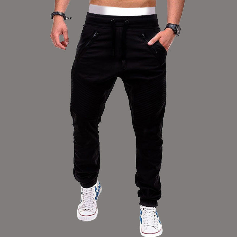 Herren Jogginghose Sportlich Elastisch Mit Reißverschlusstaschen