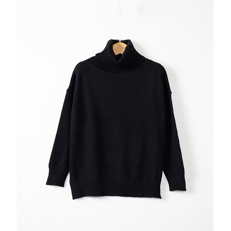 Damen Pullover Bequem Rollkragen Modern