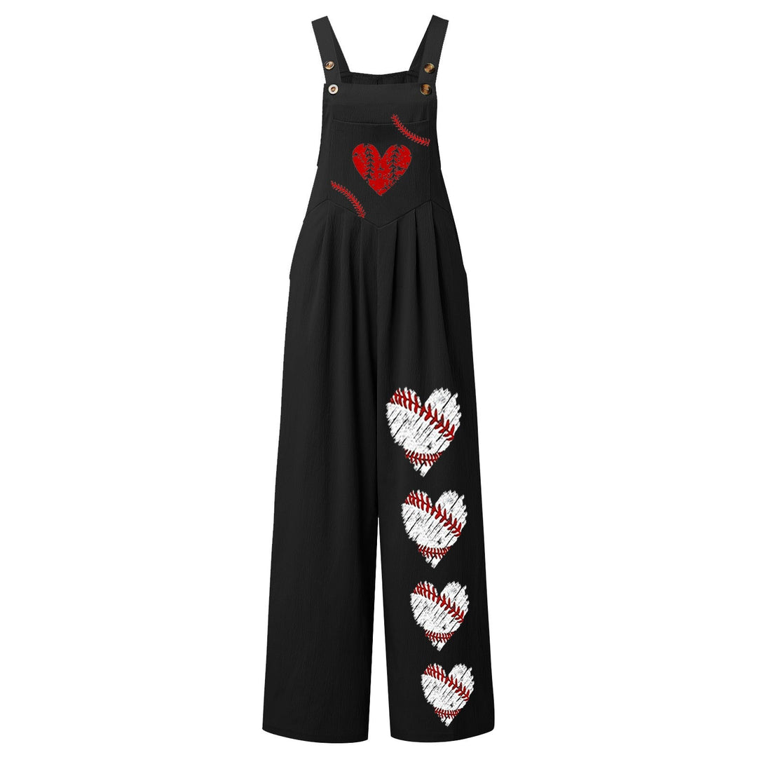 Damen Latzhose Herz-Muster Trendy Chic
