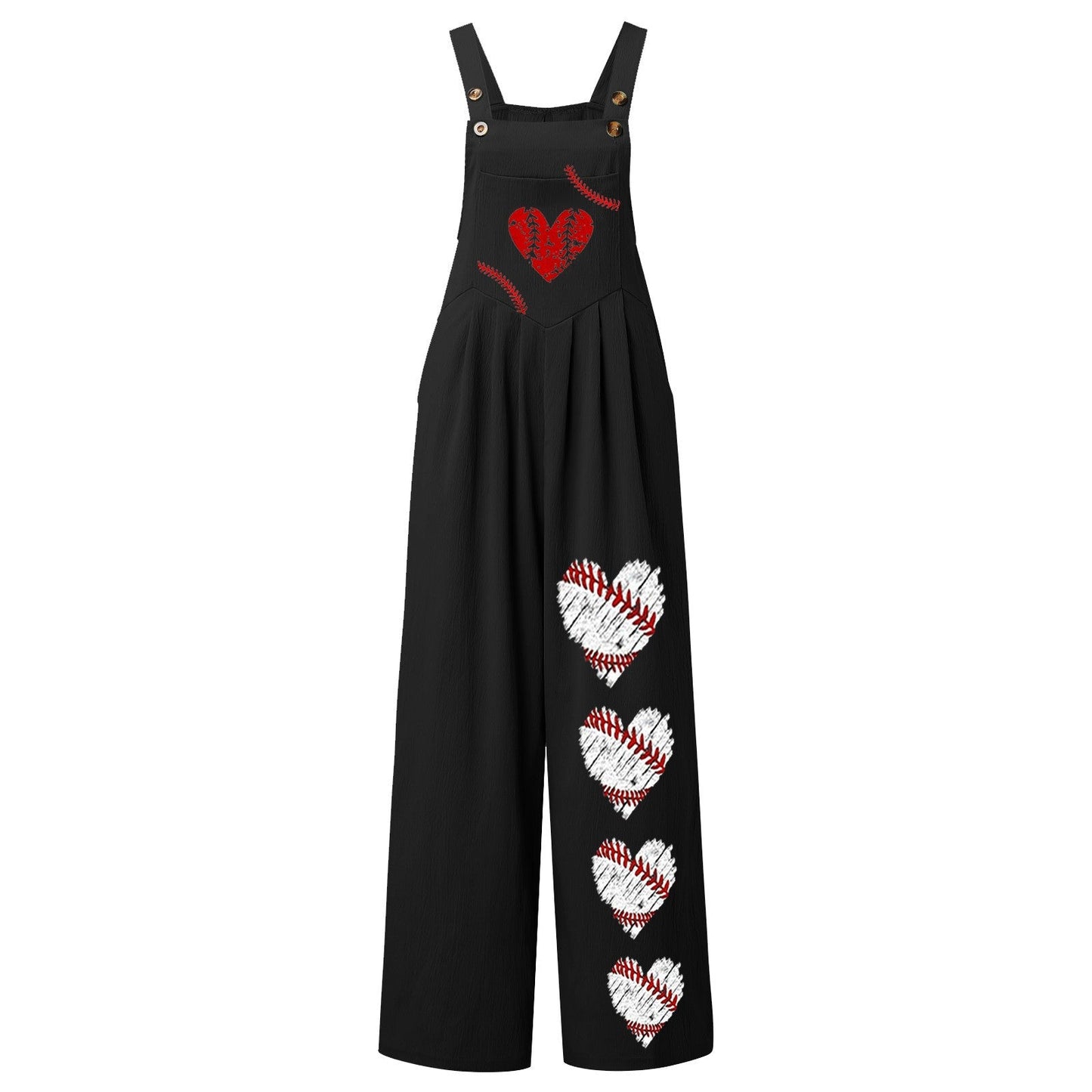 Damen Latzhose Herz-Muster Trendy Chic