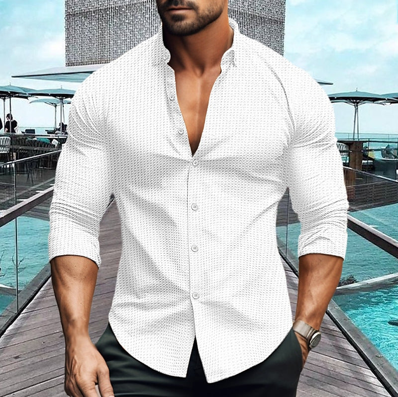 Herren Hemd Elegant Strukturiert Modern Style
