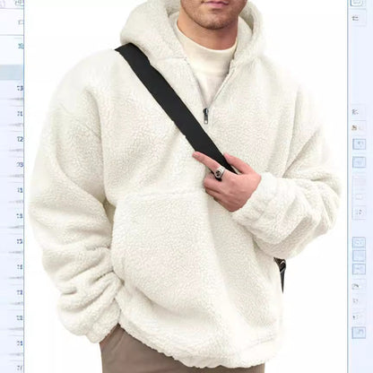 Herren Fleece Pullover Kuschelig Halbzipper Design
