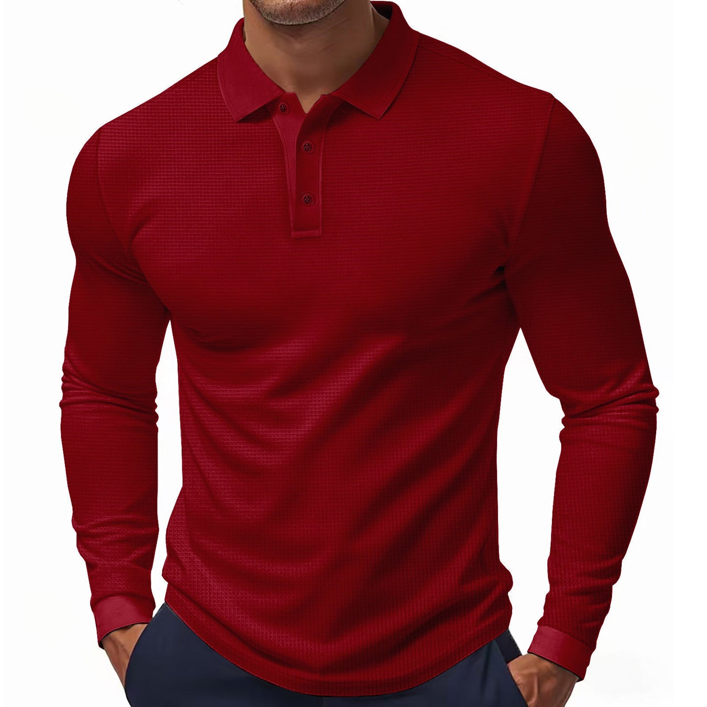 Herren Polohemd Modern Strukturiert Elegant
