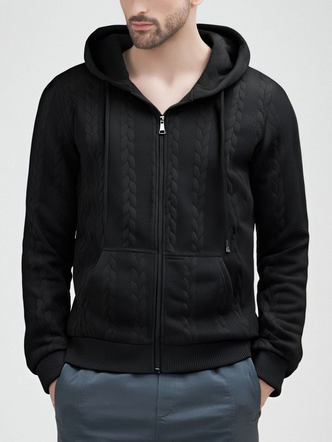 Herren Strickjacke Kapuze Warm Elegant