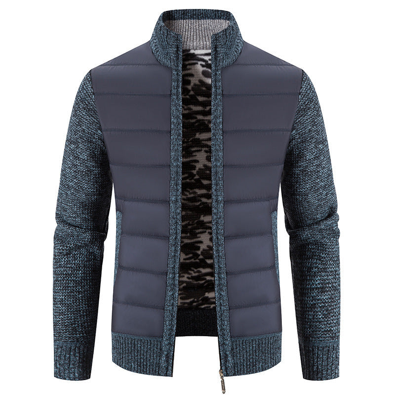 Herren Steppjacke Modern Strick Muster