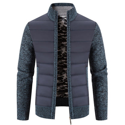Herren Steppjacke Modern Strick Muster