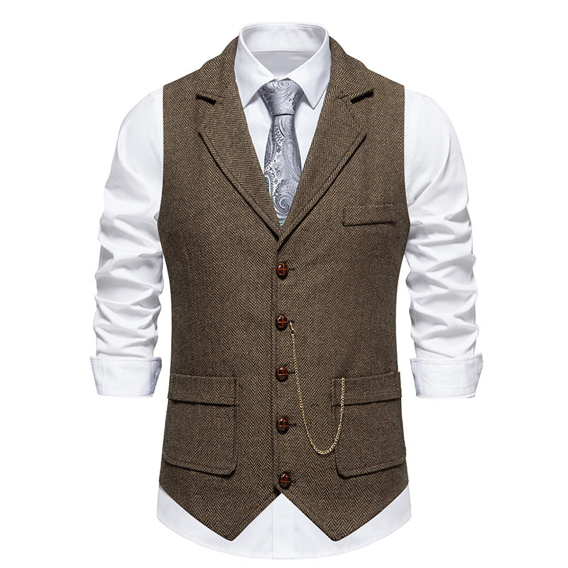 Herren Weste Hahnentrittmuster Elegantes Design
