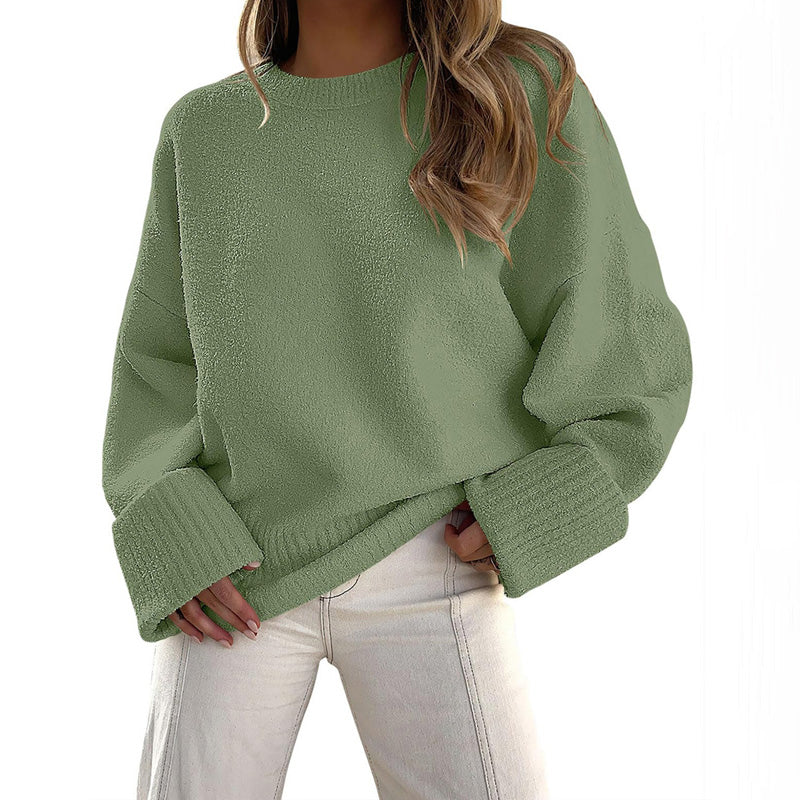 Einfacher Damen Pullover Rundhals