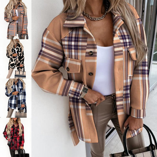 Damen Oversized Flanell Hemdenjacke Weich und Bequem - IdealeKleiden