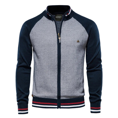 Feine Strickjacke Reißverschluss Modern Stehkragen