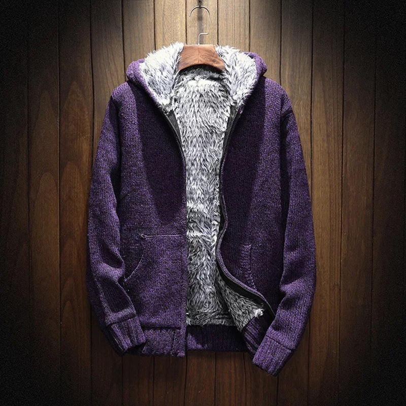 Herren Kapuzenjacke Weich Fleece Warm Isoliert