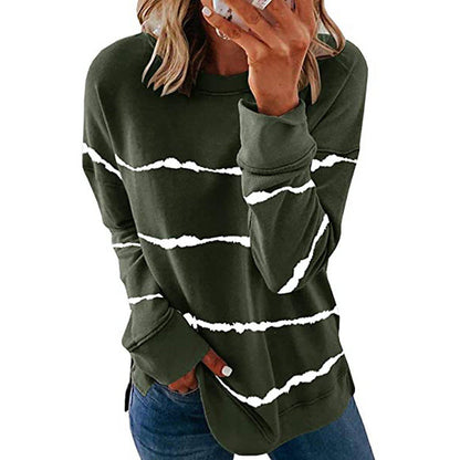 Damen Sweatshirt Streifenmuster Modern Style