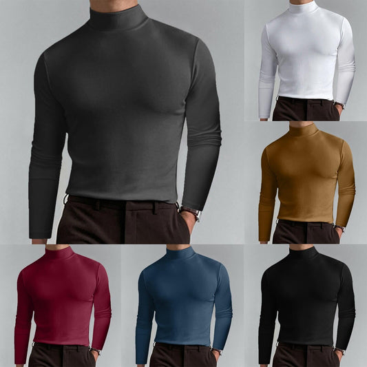 Herren Rollkragenpullover Weich Baumwolle Modern Style - IdealeKleiden