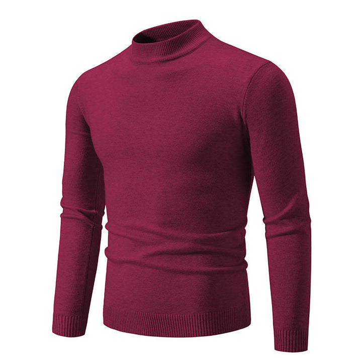 Herren Pullover Fein Strick Hochkragen Elegant