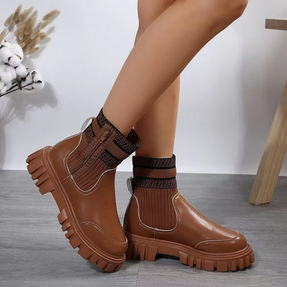 Damen Biker-Stiefel Robust Elastisch