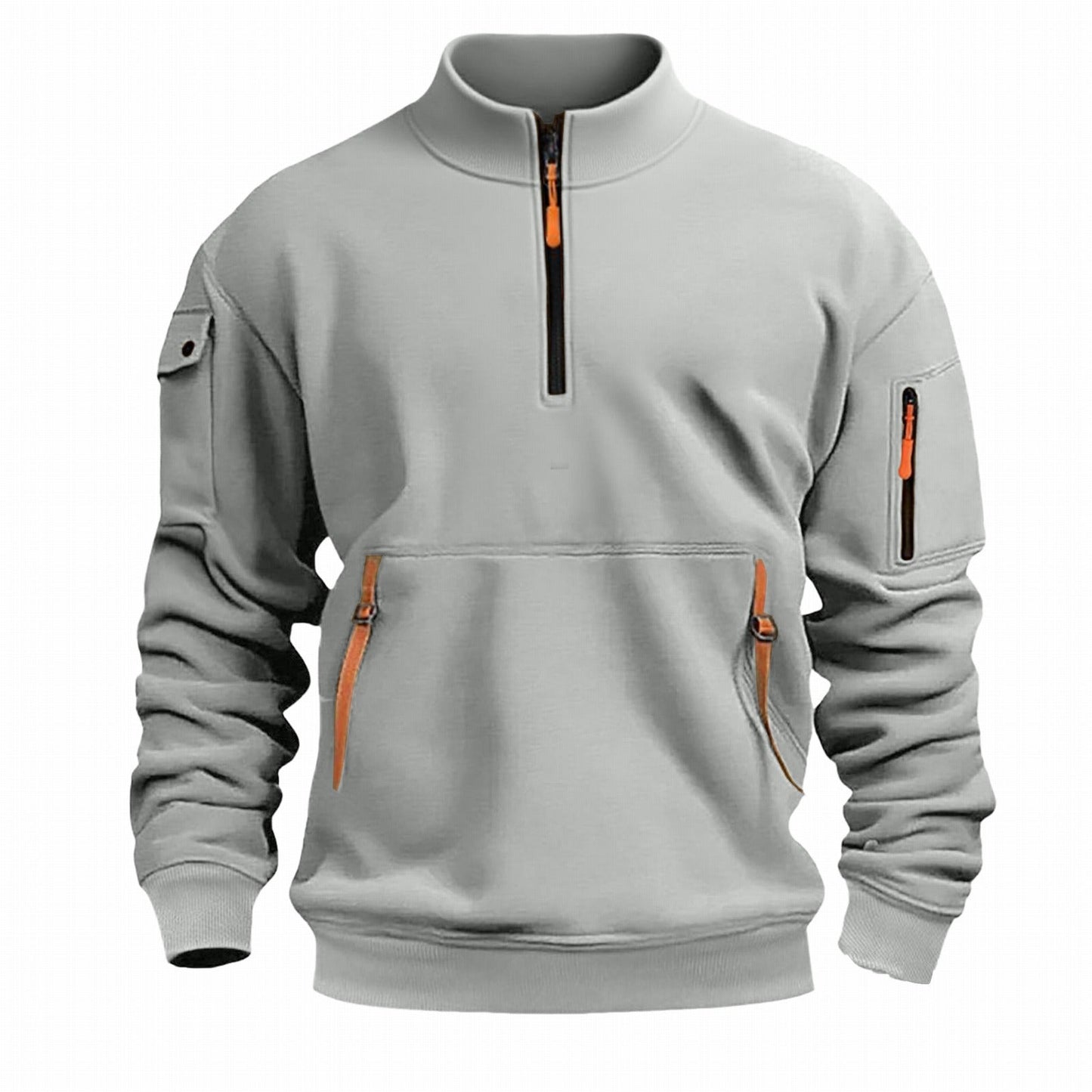 Herren Outdoor Pullover Praktisch Reißverschluss Taschen