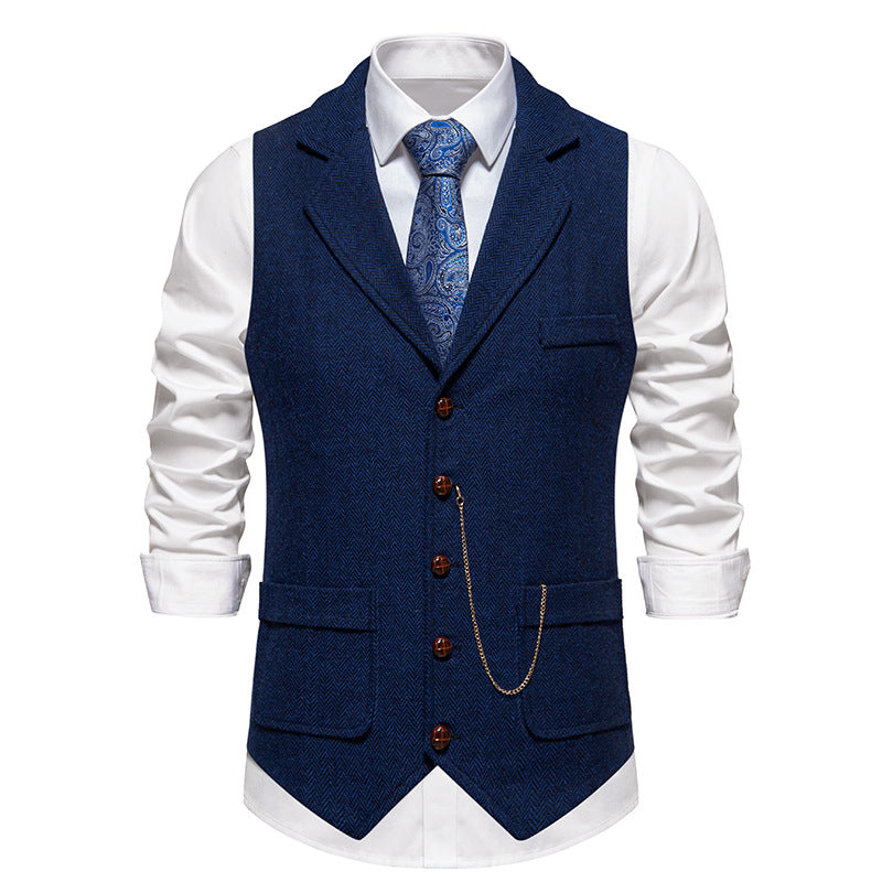 Herren Weste Hahnentrittmuster Elegantes Design