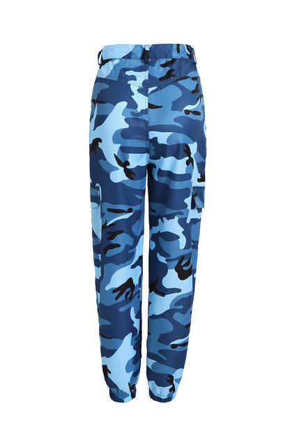 Damen Cargohose Camo-Style Praktisch Elastisch