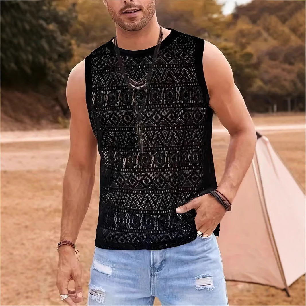 Herren Tanktop Sommerleicht Strukturiertes Design