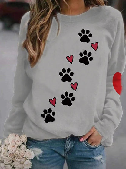 Damen Sweatshirt Kätzchen Motiv Weich Geschenk