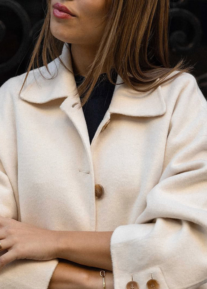 Stylische Kurzjacke Wollmischung Damen - IdealeKleiden