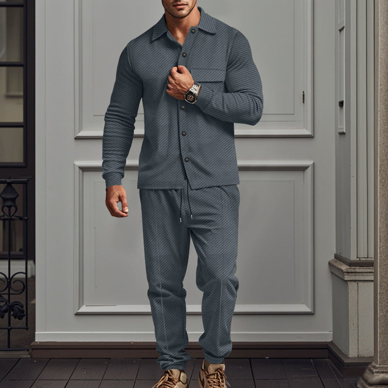 Herren Schlafanzug Bequem Elegant Knöpfe