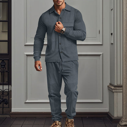 Herren Schlafanzug Bequem Elegant Knöpfe