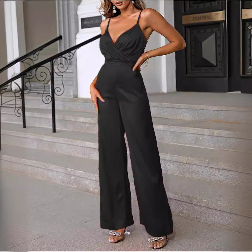 Damen Jumpsuit Elegant Schmal Schulter Schnitt