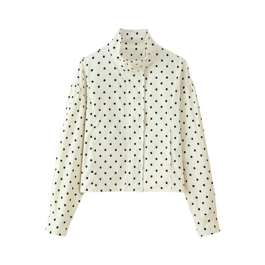 Damen Mode Blousonjacke Gepunktet Elegante - IdealeKleiden