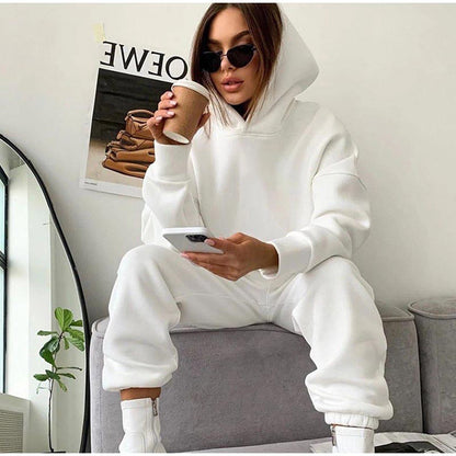 Damen Jogginganzug Set Kapuze Elastisch Bequem