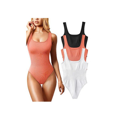 Damen Einteiler Rippstruktur Elegant Kurzkleid
