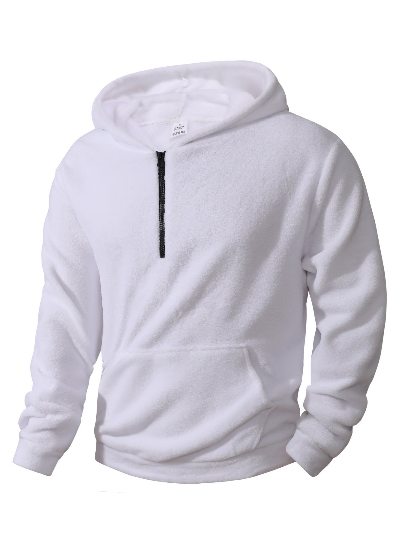 Herren Fleece Hoodie Modern Halblanger Reißverschluss