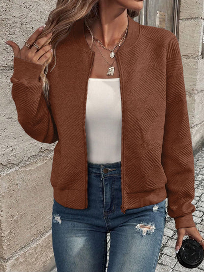 Damen Strickjacke Reißverschluss Modern Schnitt