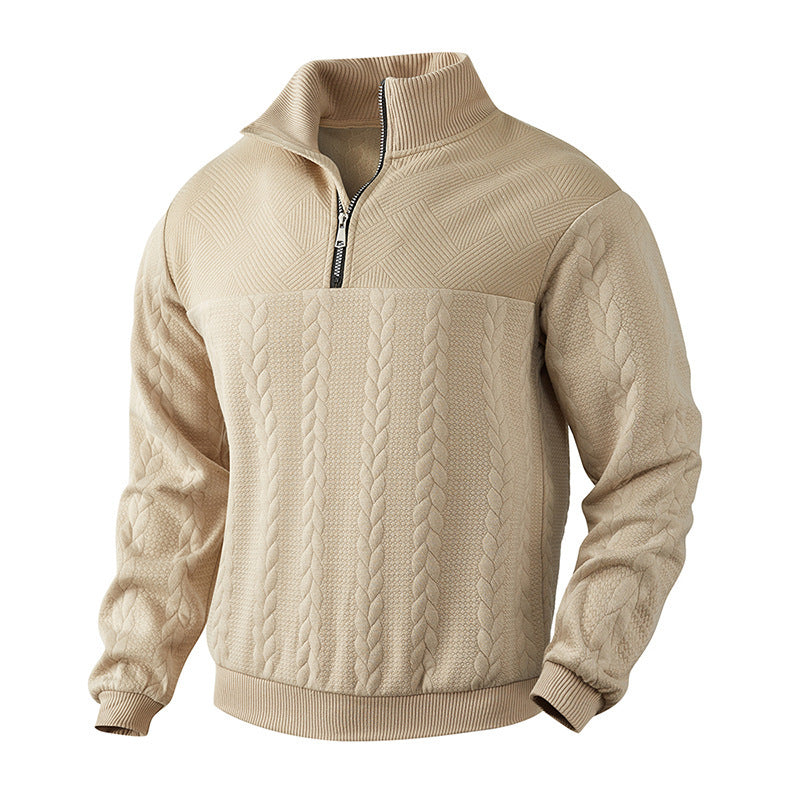 Herren Strickpullover Modern Hochkragen Reißverschluss - IdealeKleiden