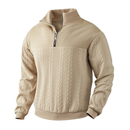 Herren Strickpullover Modern Hochkragen Reißverschluss - IdealeKleiden