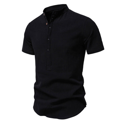Herren Kurzarm-Shirt Modern Design Knopfleiste