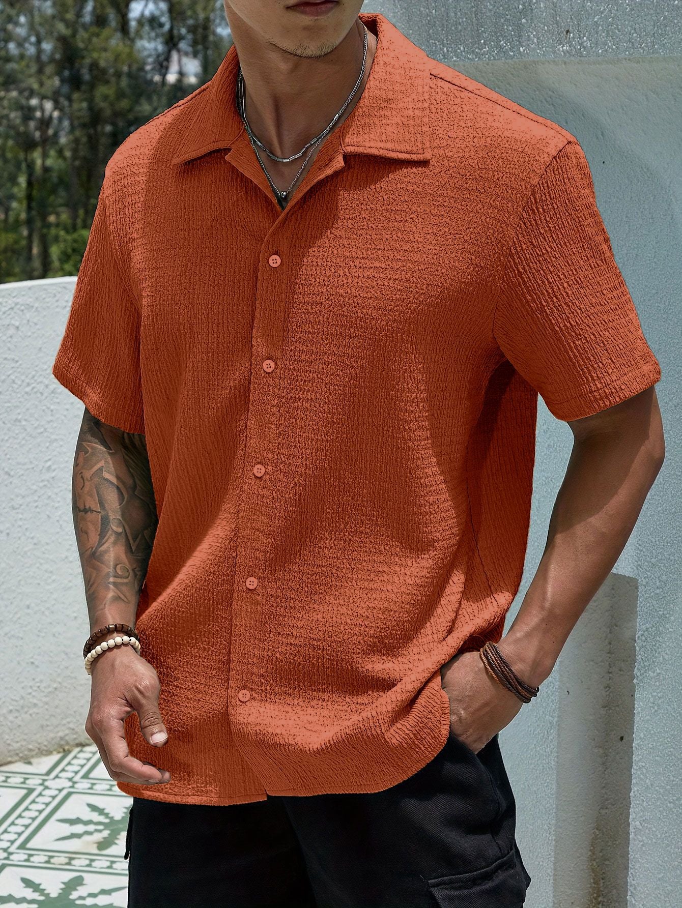 Herren Sommerhemd Modern Kurzarm